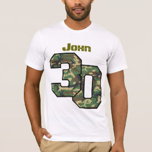 T-shirts Aniversário de 30 anos Camo um nome feito sob