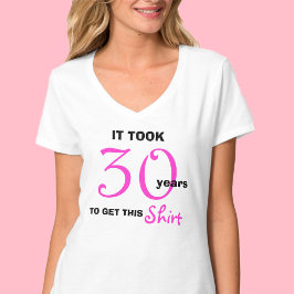 T-shirts aniversário de 30 anos dá ideias para mulheres cam