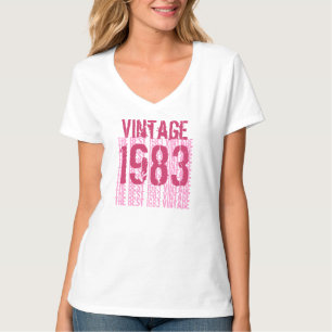 T-shirts aniversário de 30 anos Gift 1983 Vintage Pink Z1K