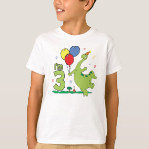 T-shirts Aniversário de 3 anos de Dino