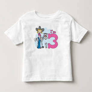 T-shirts Aniversário de 3 anos de Stick Cowgirl