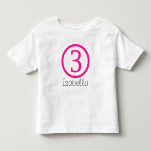 T-shirts aniversário de 3 anos Personalizável Rapariga de C