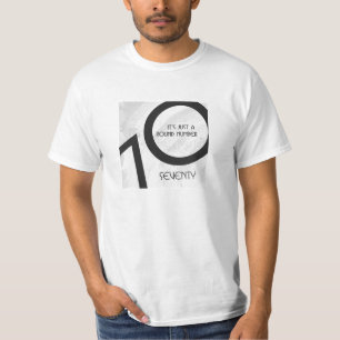 T-shirts Aniversário de 70 Décadas Branco