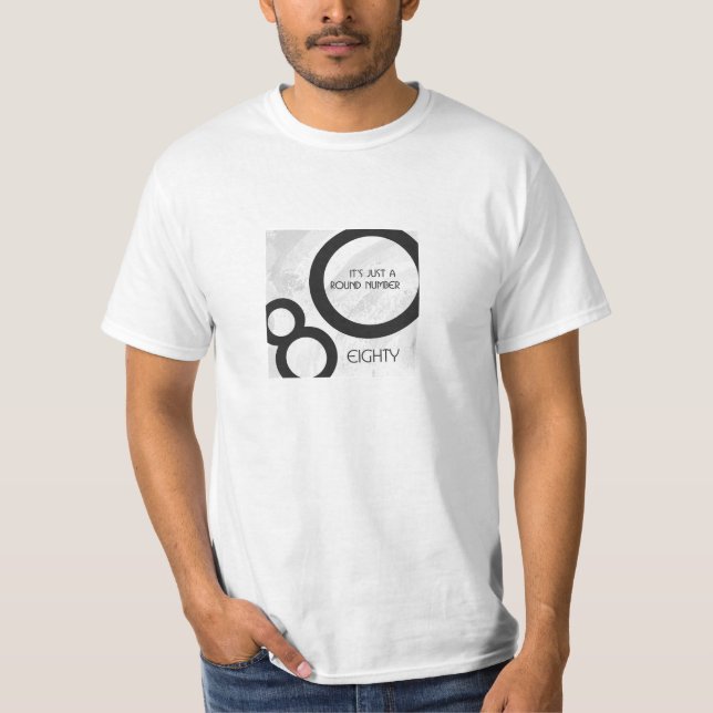 T-shirts Aniversário de 80 Década Branco (Frente)