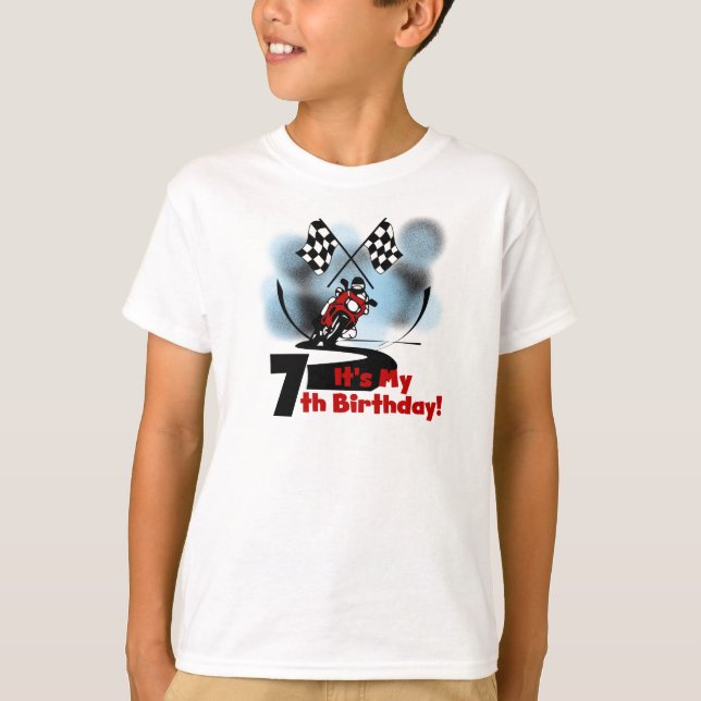 T-shirts Aniversário de competência da motocicleta 7o (Frente)