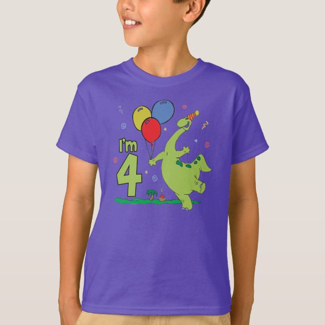 T-shirts Aniversário de Dino 4o (Frente)