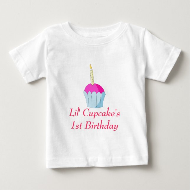 T-shirts Aniversário de Lil Cupcake's1st (Frente)