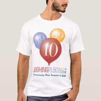 T-shirts Aniversário de LP 10o, parte dianteira/traseiro