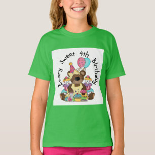 T-shirts Aniversário do doce de Beary 4o