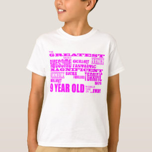 T-shirts Aniversários das meninas 9os: Grande criança de 