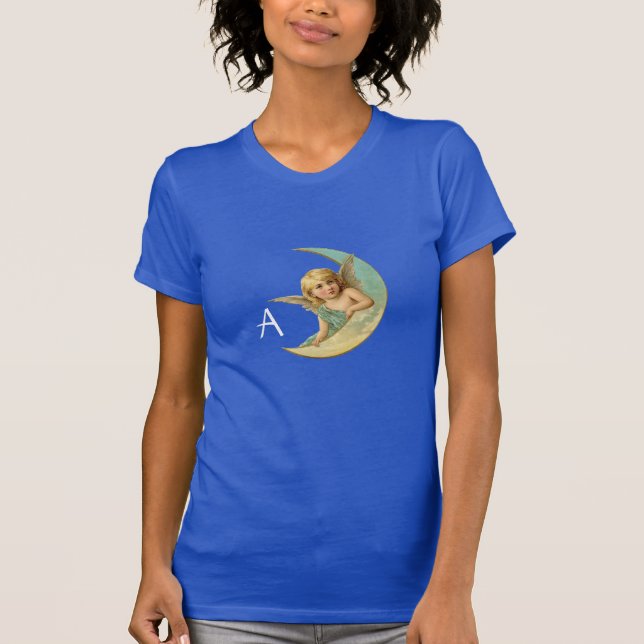 T-SHIRTS ANJO DA LUA EM LOUÇA DOURADA AMARELA MONOGRAMA (Frente)