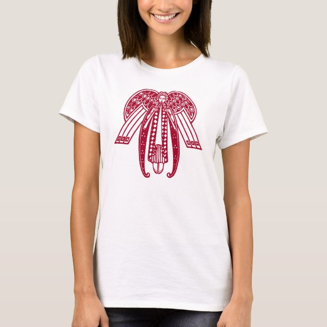 T-shirts Anjo de Natal Art Déco (Frente)
