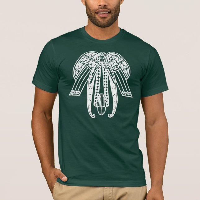 T-shirts Anjo de Natal em Estilo Art Déco (Frente)