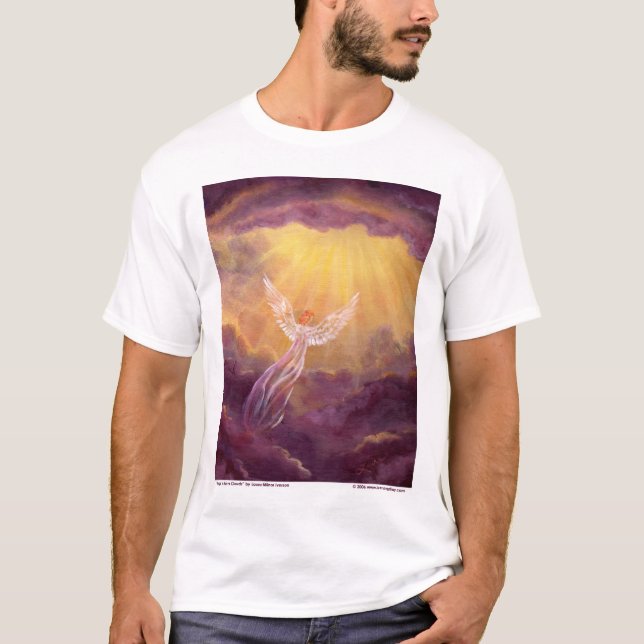 T-shirts Anjo em nuvens malva (Frente)