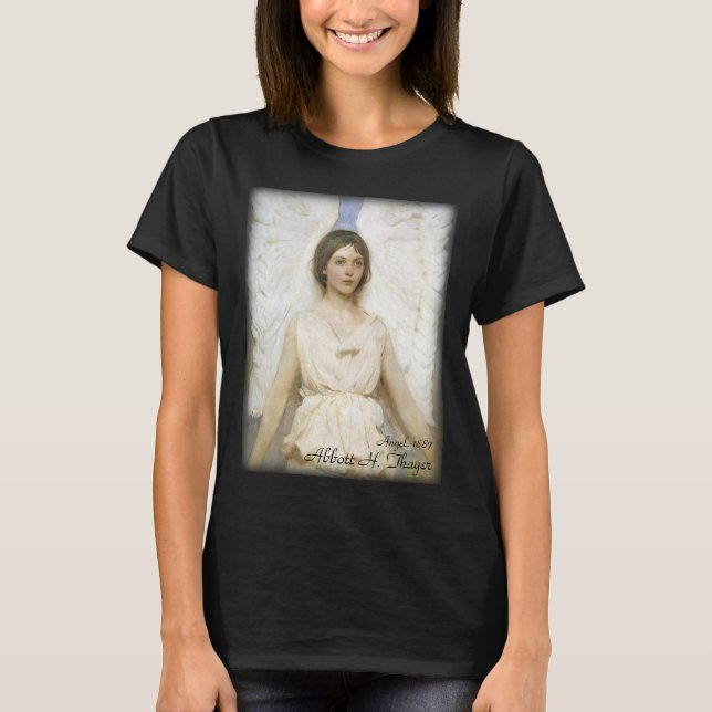 T-shirts Anjo por Abbott Thayer, Vintage Victorian Fine Art (Frente)