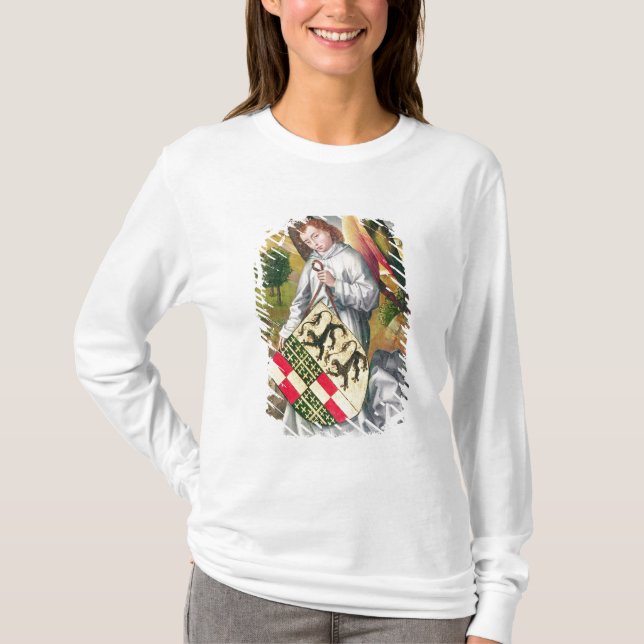 T-shirts Anjo que guardara um protetor com dois leopardos (Frente)