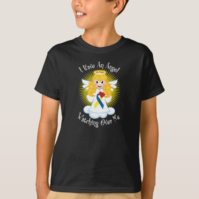 T-shirts Anjo que olha sobre mim Síndrome de Down (Frente)