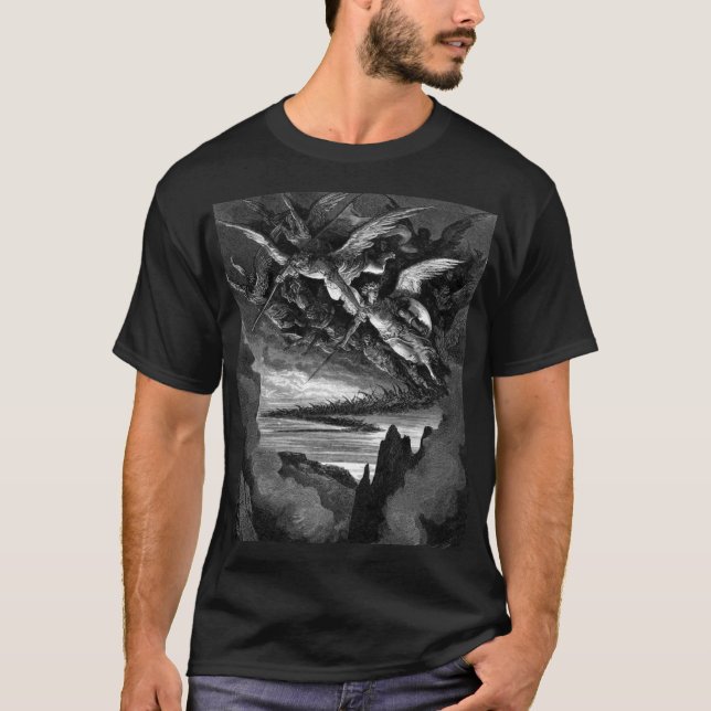 T-shirts Anjos maus - Gustave Dore (Frente)