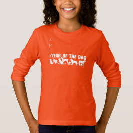 T-shirts Ano Chinês de O Cachorro Costumava 2018 Menina Tee