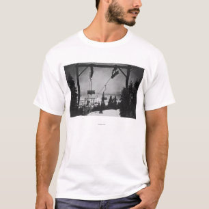 T-shirts Antena da cidade da telecadeira da montanha de