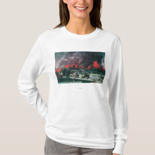 T-shirts Antena da cidade em chamas durante o fogo 1906