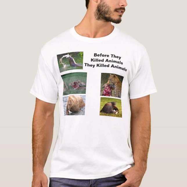 T-shirts Antes que matarem animais (Frente)