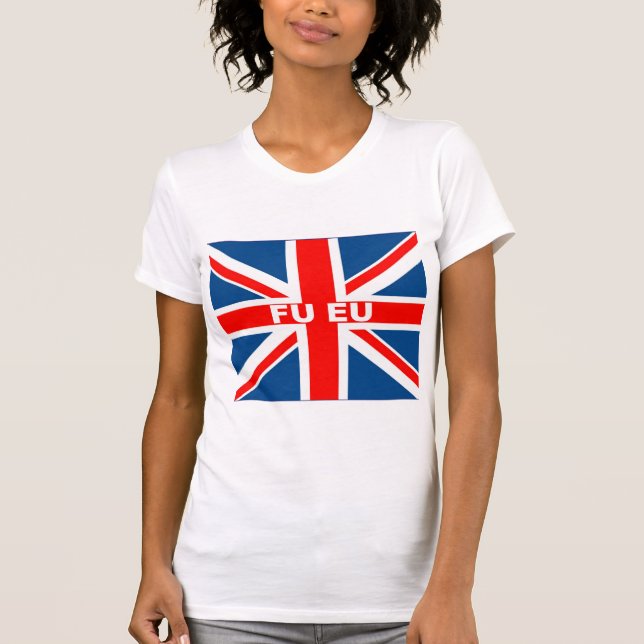 T-shirts Anti bandeira da UE Ingleses (Frente)