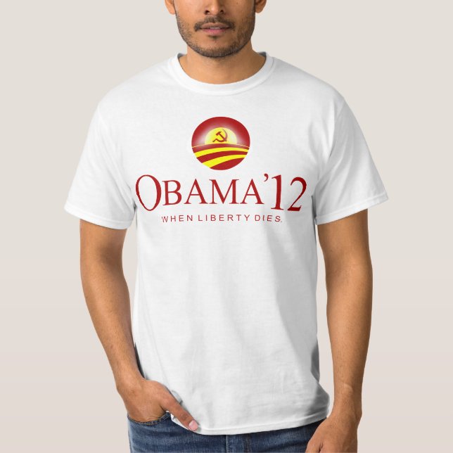 T-shirts Anti-Obama 2012 em que a liberdade morre (Frente)