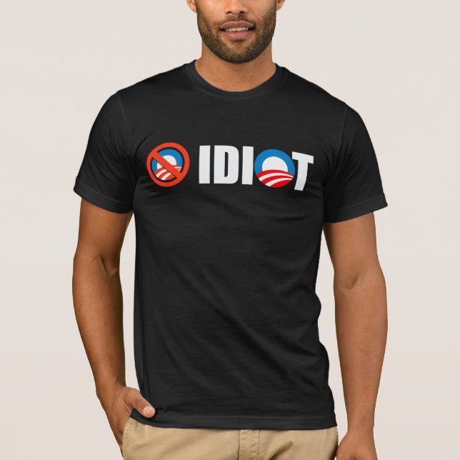T-shirts Anti-Obama - Obama é um idiota (Frente)