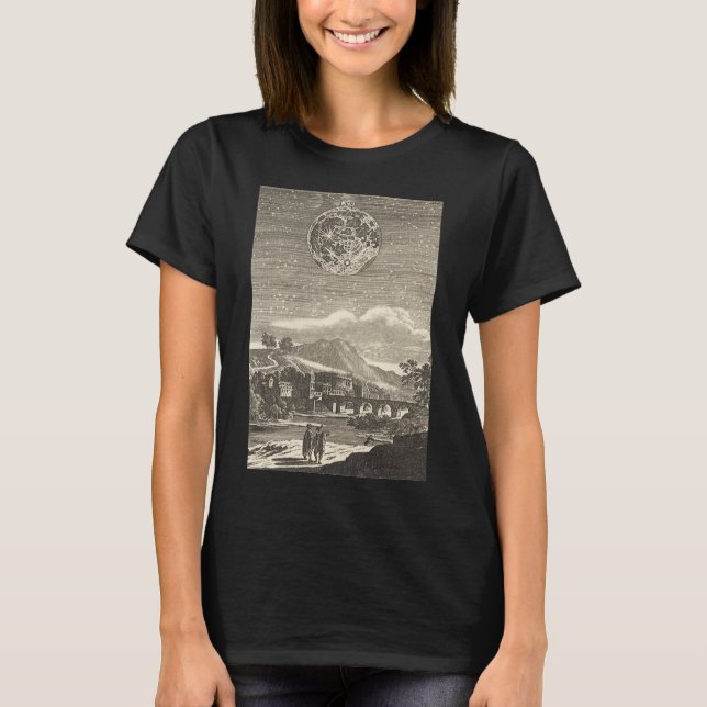 T-shirts Antigo Era do Renascimento Lua por Allain Mallet (Frente)