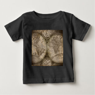 T-shirts Antigos Continentes de Mapa do Atlas do Velho Mund
