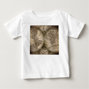 T-shirts Antigos Continentes de Mapa do Atlas do Velho Mund