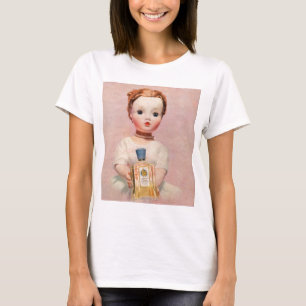 T-shirts anúncio de Yardley dos anos 50 com a boneca da