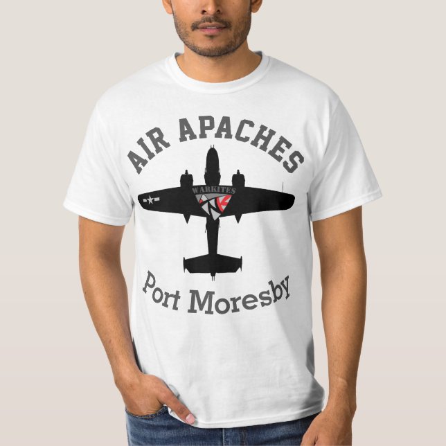 T-shirts Apaches do ar de Warkites B-25J Mitchell (Frente)