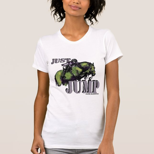 T-shirts Apenas salte o design equestre (Frente)