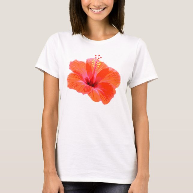 T-shirts Apenas um Blossom Hibiscus + seu texto e suas idei (Frente)