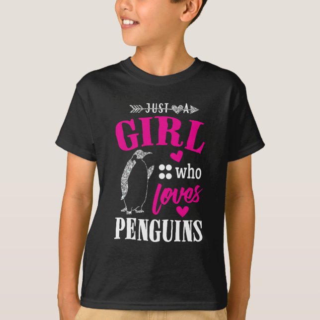 T-shirts Apenas uma menina que ame pinguins (Frente)