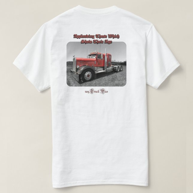 T-shirts Aplaudindo sua idade, Kenworth (Verso do Design)