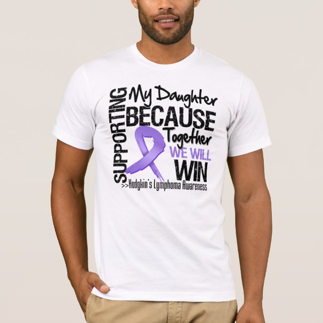 T-shirts Apoiando minha filha - o Lymphoma.png de Hodgkin (Frente)