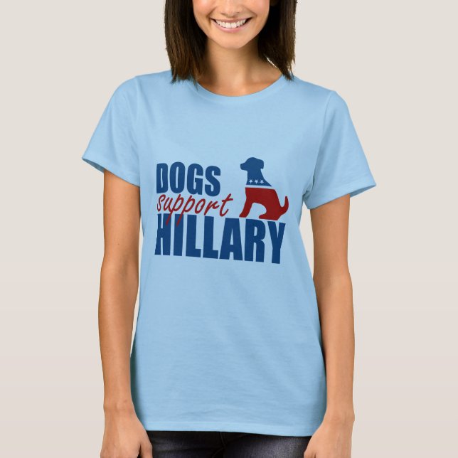 T-shirts APOIO HILLARY.png dos CÃES (Frente)