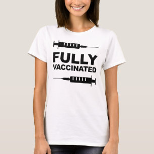T-shirts Apoio inteiramente vacinado da vacinação da cami