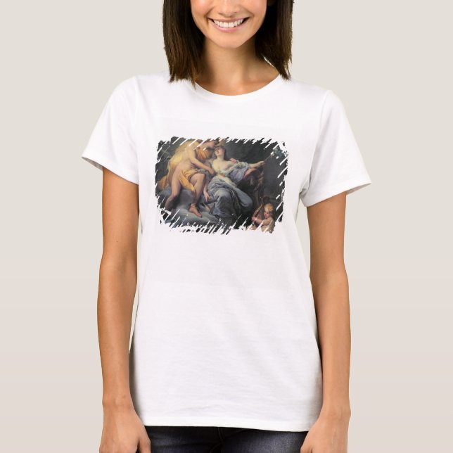 T-shirts Apollo curativo das ninfas Leucothea (óleo no cânv (Frente)