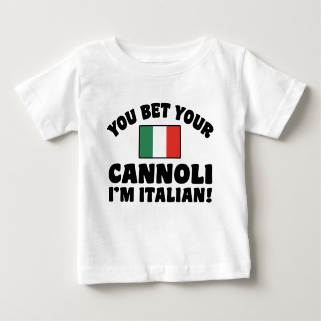 T-shirts Aposto que seus canoli sou italiano (Frente)