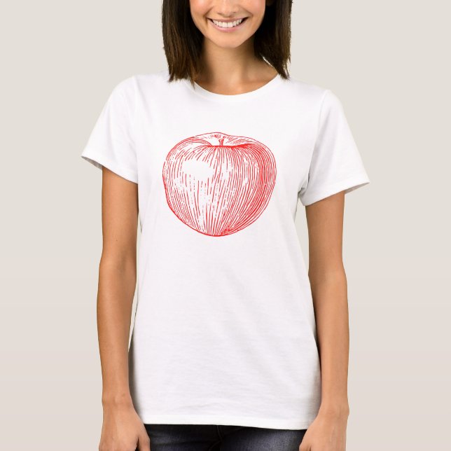 T-shirts Apple Red Letterpress Apple (Frente)