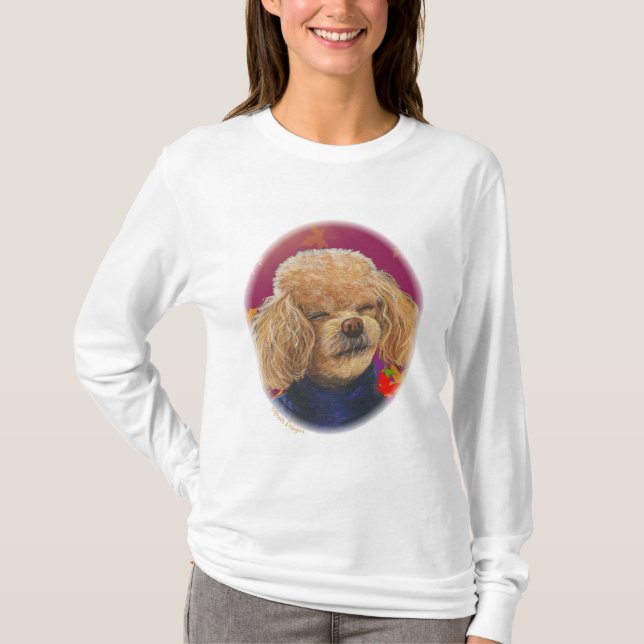 T-shirts Apricot Poodle Fall Deixa Impressão (Frente)