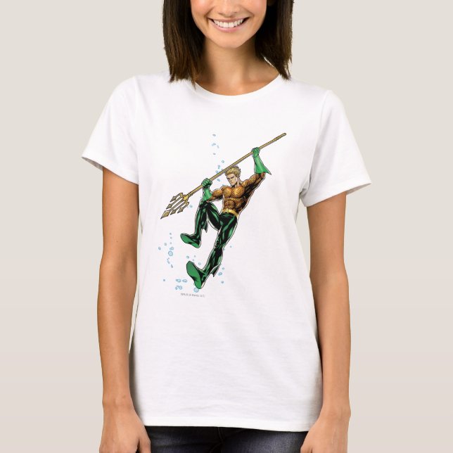 T-shirts Aquaman com Spear (Frente)
