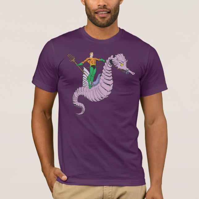 T-shirts Aquaman Rides Seacavalo (Frente)