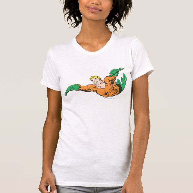 T-shirts Aquaman Soars (Frente)