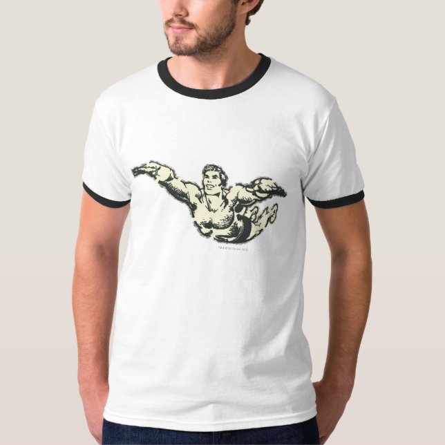 T-shirts Aquaman Soars BW (Frente)