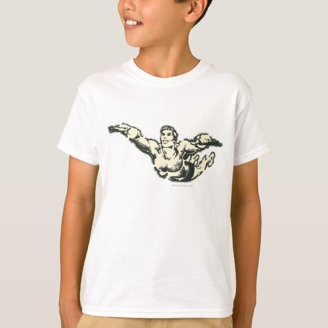 T-shirts Aquaman Soars BW (Frente)
